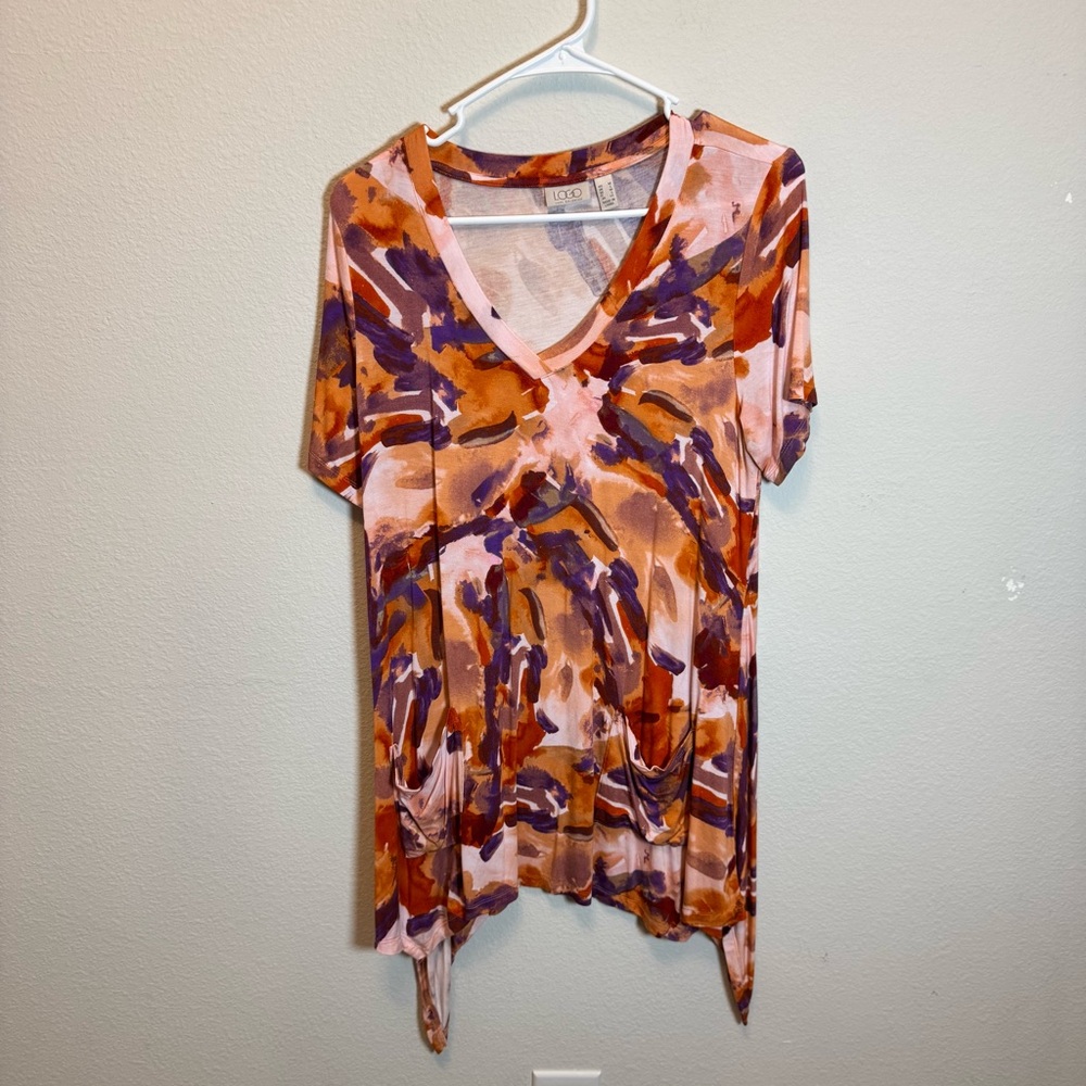 LOGO by Lori Goldstein Multicolor‎ V-Neck Tunic
